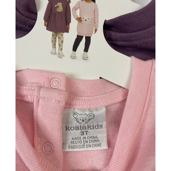 Koala Kids 4-Piece Girls 3T Set: Dress Purple, Leggings, Pink Tunic NWT - Picture 11 of 13